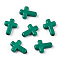 Opaque Acrylic Beads, Cross, Sea Green, 16x12x4.5mm, about 1230pcs/500g