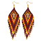 Bohemian Beach Style Handmade Tassel Seed Beaded Dangle Earrings for Women