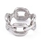 Tarnish Resistant Unisex 304 Stainless Steel Finger Rings, Wide Band Rings, Curb Chain Shape, Stainless Steel Color, Size 6~9, 9.7mm, Inner Diameter: 17~18.9mm