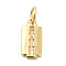 Rack Plating Brass Charms, Long-Lasting Plated, with Jump Rings, Cadmium Free & Lead Free, Blade Charm, Real 18K Gold Plated, 12x6x1mm, Hole: 3mm, ring: 5x0.9mm