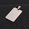 Tarnish Resistant Rectangle 201 Stainless Steel Tag Pendants, Stainless Steel Color, 36x22.5x1.5mm, Hole: 4x9mm