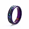 Stainless Steel Finger Rings, Shell Wide Band Rings, Purple, 6mm, Inner Diameter: 20.7mm