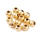 Rack Plating Brass Spacer Beads, Long-Lasting Plated, Lead Free & Cadmium Free, Round, Real 14K Gold Plated, 4x3mm, Hole: 1.5mm