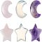 CHGCRAFT 6Pcs 6 Style Natural & Synthetic Gemstone Beads, No Hole, Tumbled Stone, Star & Moon, 29~30x26~30.5x8.5~10mm, 1pc/style