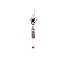 Iron Art Bird House Wind Chime, with Aluminum Tube, for Patio Balcony Garden Decoration, Red, 510x175mm