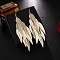 Metal Tassel Dangle Earrings, Leaf