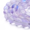 Synthetic Moonstone Beads Strands, Holographic Beads, Dyed, Frosted, Round, Medium Purple, 8mm, Hole: 1mm, about 45~47pcs/strand, 14~15 inch