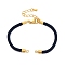 Nylon Cords Bracelet Makings Fit for Connector Charms, with Brass Findings and 304 Stainless Steel Lobster Claw Clasps, Long-Lasting Plated, Prussian Blue, 6-1/2~6-3/4 inch(16.5~17cm), Hole: 1.8mm