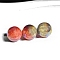 20Pcs Gradient Color & UV Plating Rainbow Iridescent Opaque Resin Beads, with Giltter Power, Round, Red, 8mm