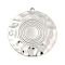 Non-Tarnish 304 Stainless Steel Pendants, Flat Round, Stainless Steel Color, Tray: 8mm, 34x31x2.5mm, Hole: 1.6mm