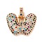 Brass Micro Pave Cubic Zirconia Pendants, Real 18K Gold Plated, Colorful, Letter W, 18.5~24x12.5~25.5x5~5.5mm, Hole: 5x3mm