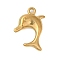 Ion Plating(IP) 304 Stainless Steel Pendants, Dolphin Charms, Real 18K Gold Plated, 20x14x3mm, Hole: 1.6mm