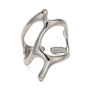 304 Stainless Steel Open Cuff Ring RJEW-C068-05A-P-2