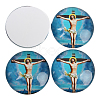 Jesus and the Virgin Printed Glass Half Round/Dome Cabochons X-GGLA-N004-14mm-A-3