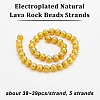 Olycraft 5 Strands Electroplated Natural Lava Rock Beads Strands G-OC0004-08-4