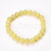 Natural Lemon Jade Beaded Stretch Bracelets BJEW-Q692-07-8mm-1