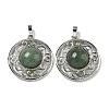 Natural Green Aventurine Pendants G-Q158-03E-1