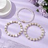 3Pcs 3 Style CCB Imitation Pearl White Jade Beads Bracelets Sets BJEW-JB11055-2