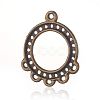 Tibetan Style Alloy Cabochon Connector Open Back Settings PALLOY-F178-08AB-2