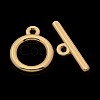 Nickel Free & Lead Free Golden Jewelry Clasps Alloy Ring Toggle Clasps PALLOY-J218-032G-1