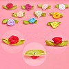 Gorgecraft 200Pcs 10 Colors Polyester Rose Ornaments DIY-GF0006-84-7