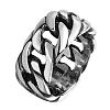 Punk Rock Style Unisex 316L Surgical Stainless Steel Curb Chain Hollow Wide Band Rings RJEW-BB06712-8-2