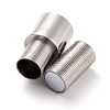 304 Stainless Steel Magnetic Clasps with Glue-in Ends STAS-M297-05P-2
