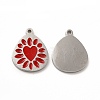 304 Stainless Steel Enamel Pendants STAS-F291-04P-2