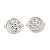Brass Micro Pave Colorful Cubic Zirconia Connector Charms KK-E068-VB038-1