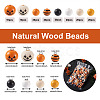 Craftdady 140Pcs Halloween Theme Painted Natural Wood Beads WOOD-CD0001-19-11