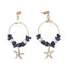 Natural Lapis Lazuli Chip Beads Dangle Stud Earrings EJEW-TA00035-04-2
