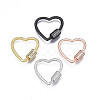 Brass Micro Pave Clear Cubic Zirconia Screw Carabiner Lock Charms ZIRC-T004-99-1