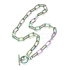 Unisex PVD Vacuum Plating 304 Stainless Steel Paperclip Chain Necklaces NJEW-H215-02MC-1