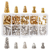 PandaHall Elite 100Pcs 10 Style Tibetan Style Alloy Bead Cones FIND-PH0018-47-1