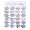 Tarnish Resistant 304 Stainless Steel Stud Earrings EJEW-H350-14P-3