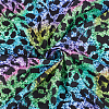 Leopard Print Rainbow Pattern Polycotton Fabric DIY-WH0028-18C-1