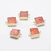 Electroplated Natural Druzy Agate Links connectors G-G656-01-2