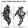 Gorgecraft 2 Pairs 2 Style Polyester Embroidery Flower Lace Appliques DIY-GF0009-07-2