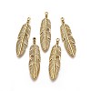 Tibetan Style Alloy Feather Big Pendants X-TIBEP-A12720-AG-RS-2