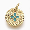 Brass Enamel Charms ZIRC-E152-31G-RS-1