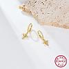 Cubic Zirconia Cross Dangle Hoop Earrings for Women EJEW-F317-09G-1