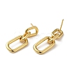 Rack Plating Brass Hollow Oval Dangle Stud Earrings for Women X-EJEW-Z019-13G-2