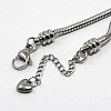 304 Stainless Steel European Round Snake Chains Bracelets STAS-J015-08-3