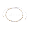 Bohemian Style Natural Rainbow Moonstone & Glass Braided Bead Bracelet BJEW-JB10136-01-1