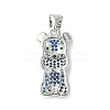 Brass Micro Pave Cubic Zirconia Pendants ZIRC-F138-02P-2