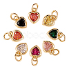 16Pcs 8 Colors Brass inlaid Cubic Zirconia Pendants ZIRC-CJ0001-15-3