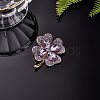 Cubic Zirconia Clover Brooch Pin JBR105D-2