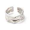 304 Stainless Steel Twist Open Cuff Ring for Women RJEW-E063-24P-2