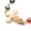 Vacuum Plating 304 Stainless Steel Link Bracelet with Colorful Enamel Evil Eye Chains for Women BJEW-B062-07G-3