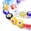 Flat Round Handmade Millefiori Glass Beads X-LK-R004-54-3
